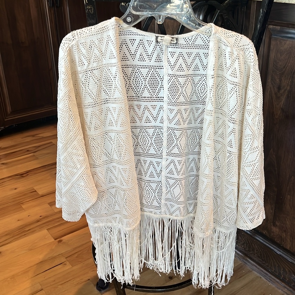 Eyeshadow Beige Wrap Bohemian Beige Lightweight Cardigan Shawl Womens Medium